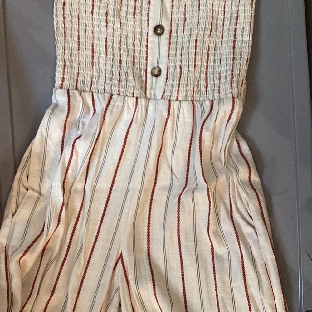 Brand new striped strapless jumpsuit